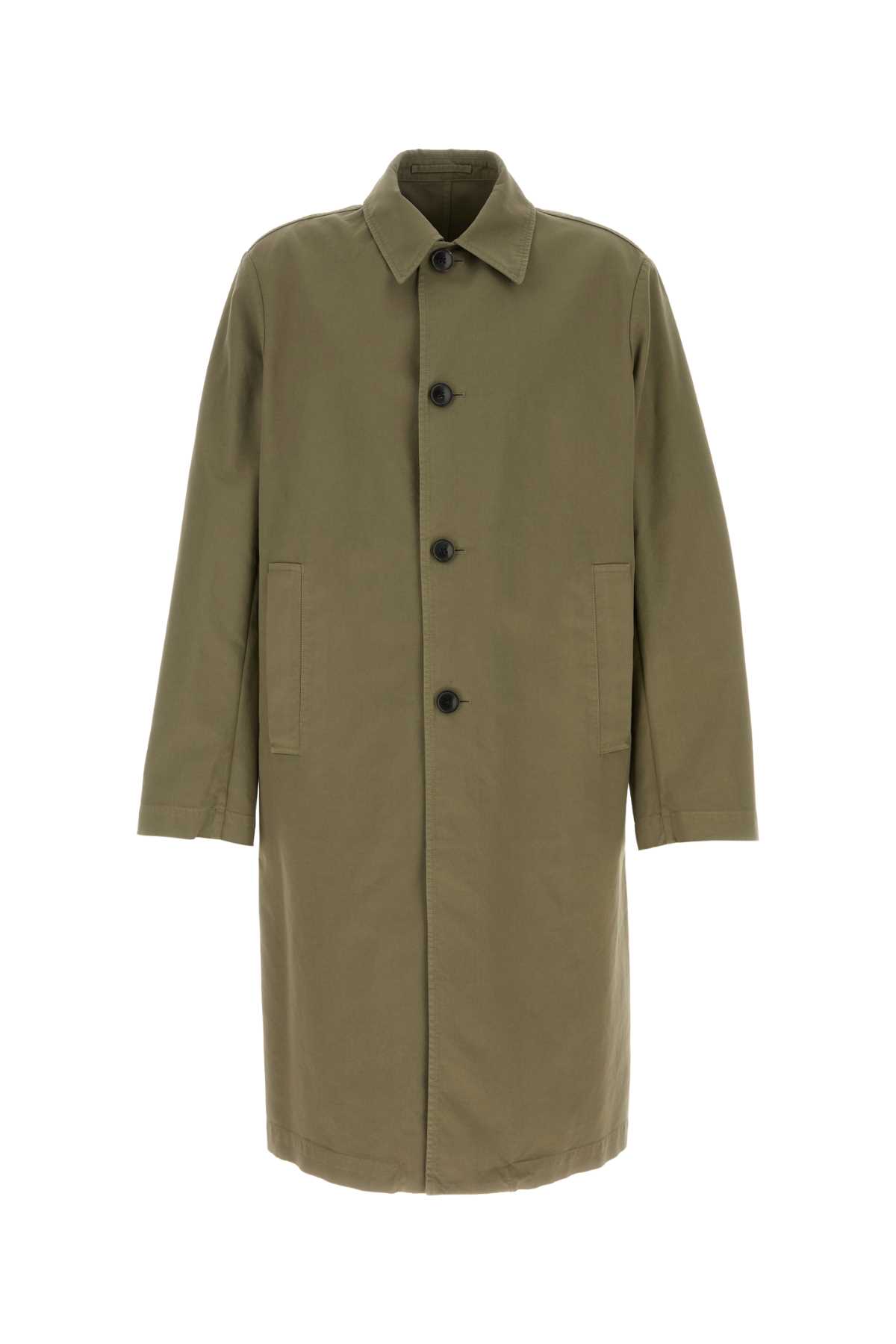 Dries Van Noten Army Green Cotton Rankle Trench Coat