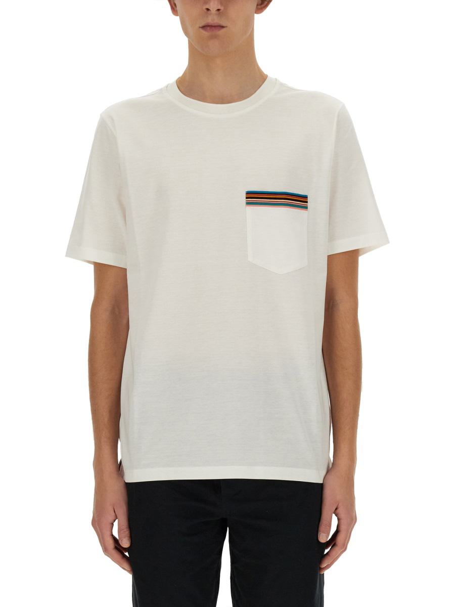 Paul Smith 条纹LOGO口袋T恤