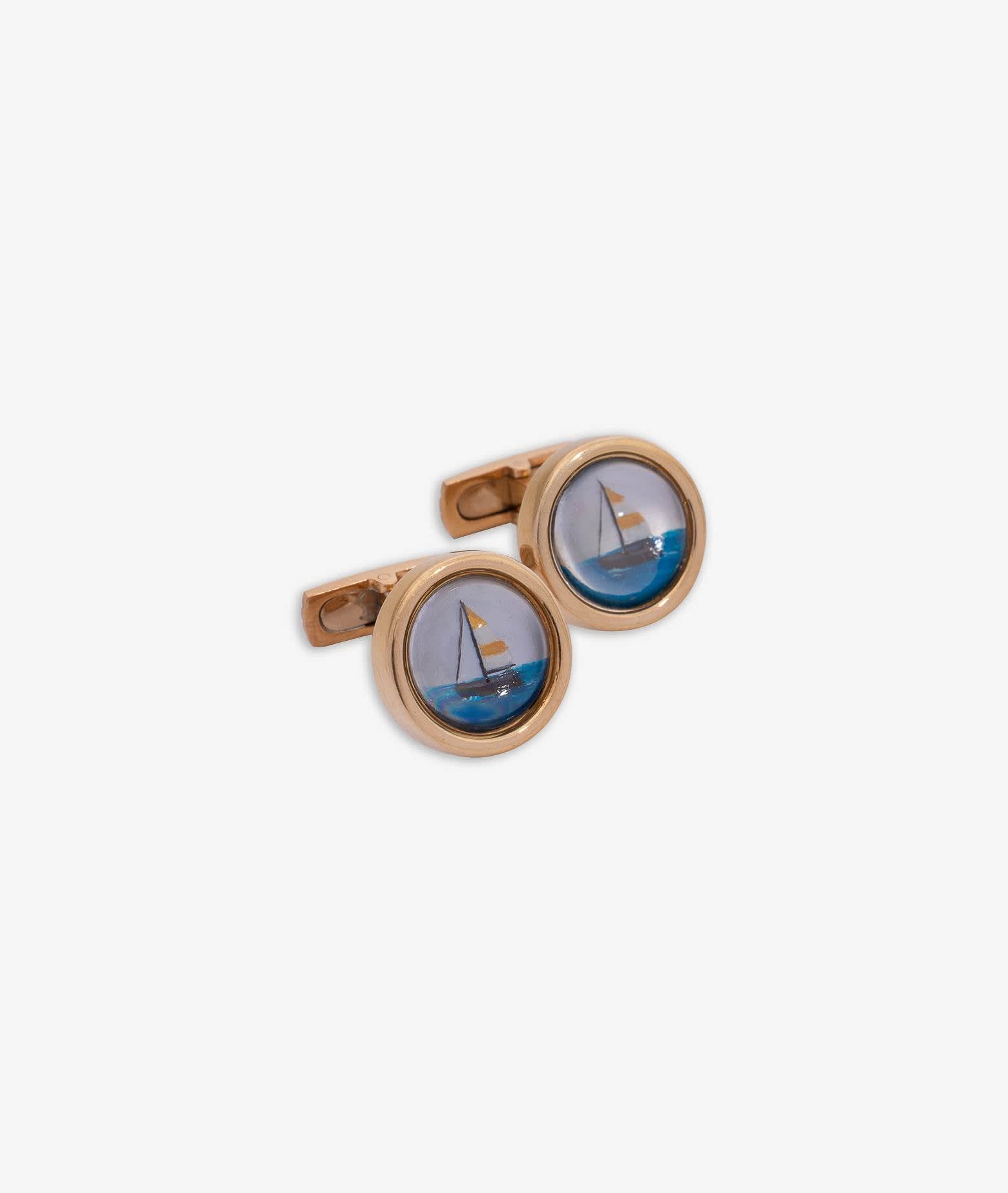 Larusmiani Cufflinks With Sailing Boat Cufflinks
