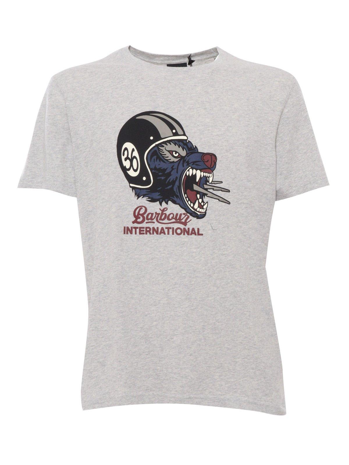 Barbour Grey Patterned T-shirt