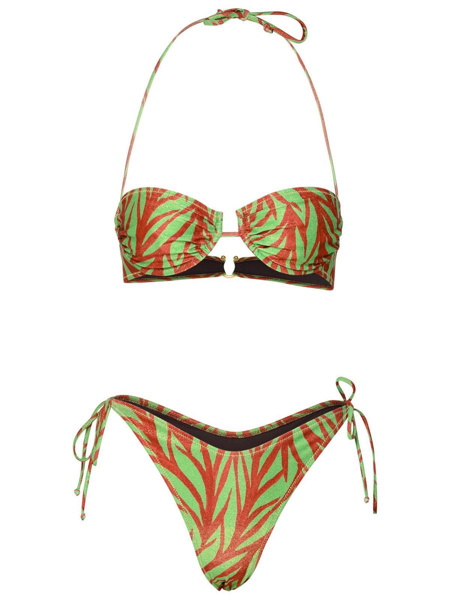 Reina Olga 'Penny' Orange Polyamide Blend Bikini Set