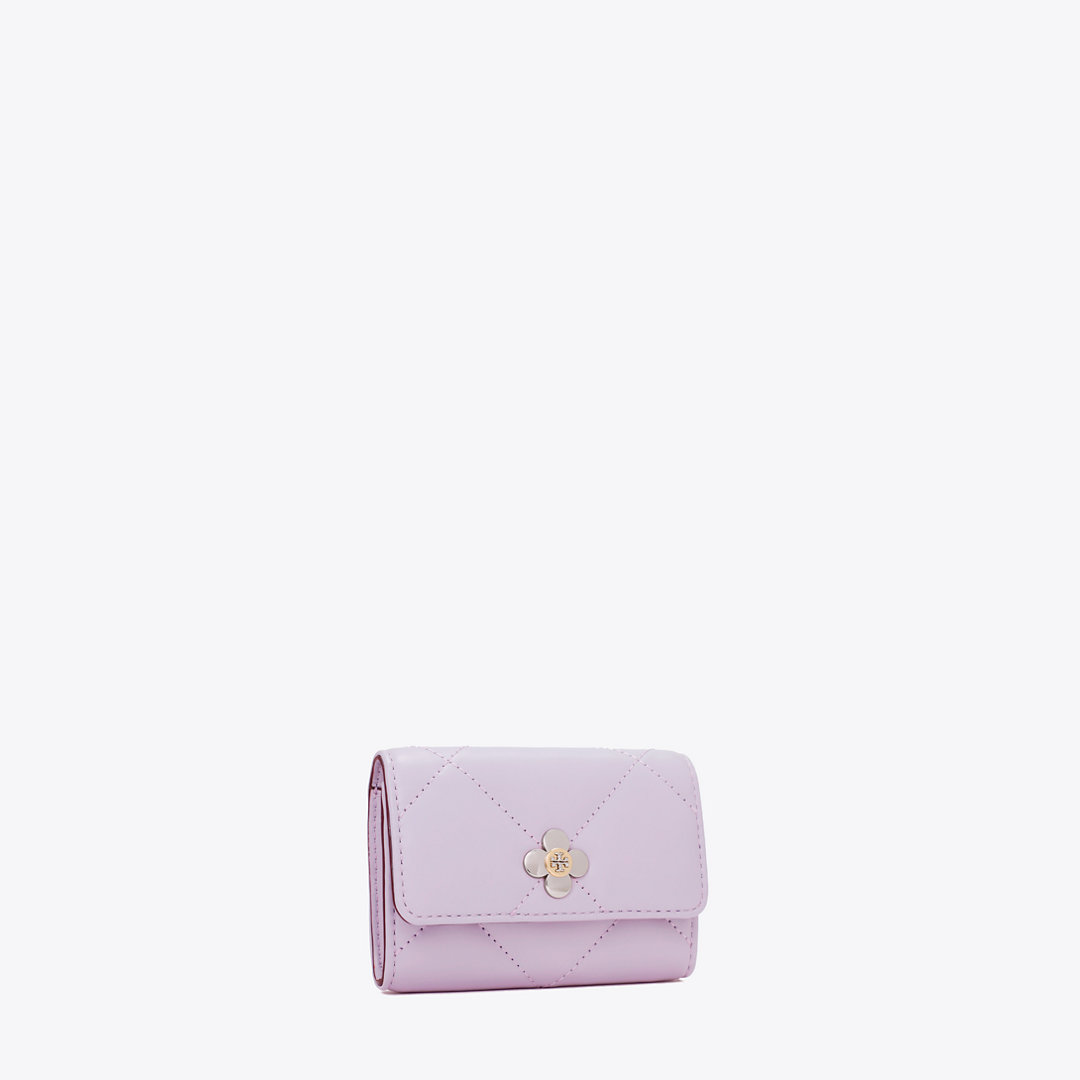 Tory Burch Kira Diamond Quilt Clover Flap Card Case
