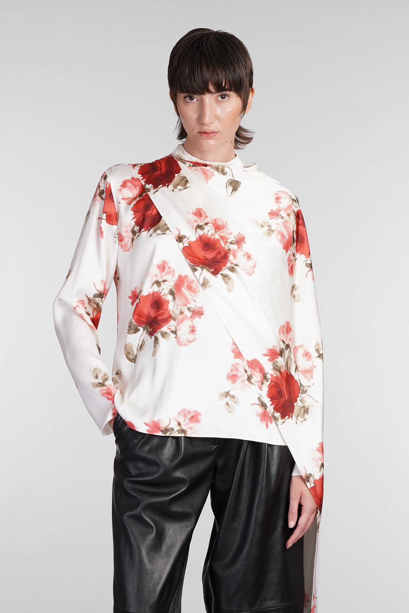 Magda Butrym Blouse In Beige Silk
