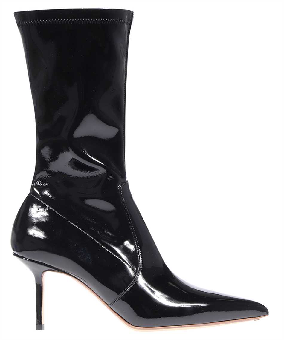 Francesco Russo Patent Pointy Toe Ankle Boots