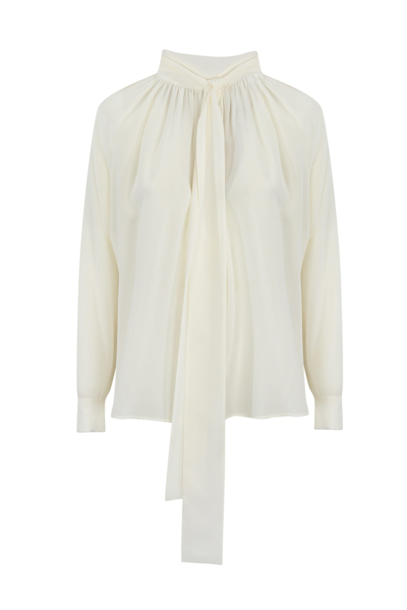 Max Mara Studio Gaia Silk Shirt With Bow