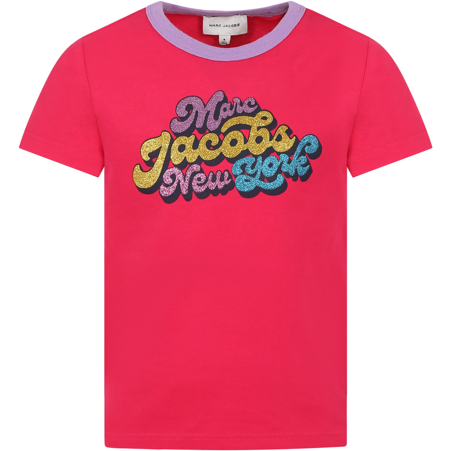 Little Marc Jacobs Fuchsia T-shirt For Girl With Logo
