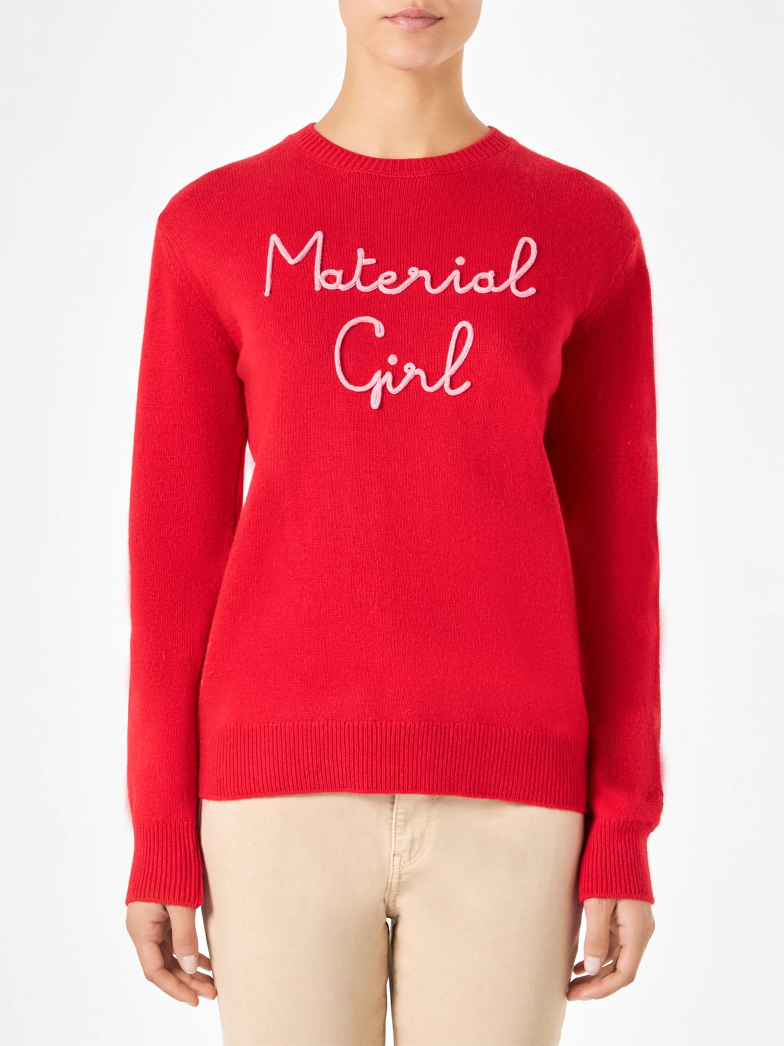 MC2 Saint Barth Woman Sweater With Material Girl Embroidery Niki Dj Special Edition