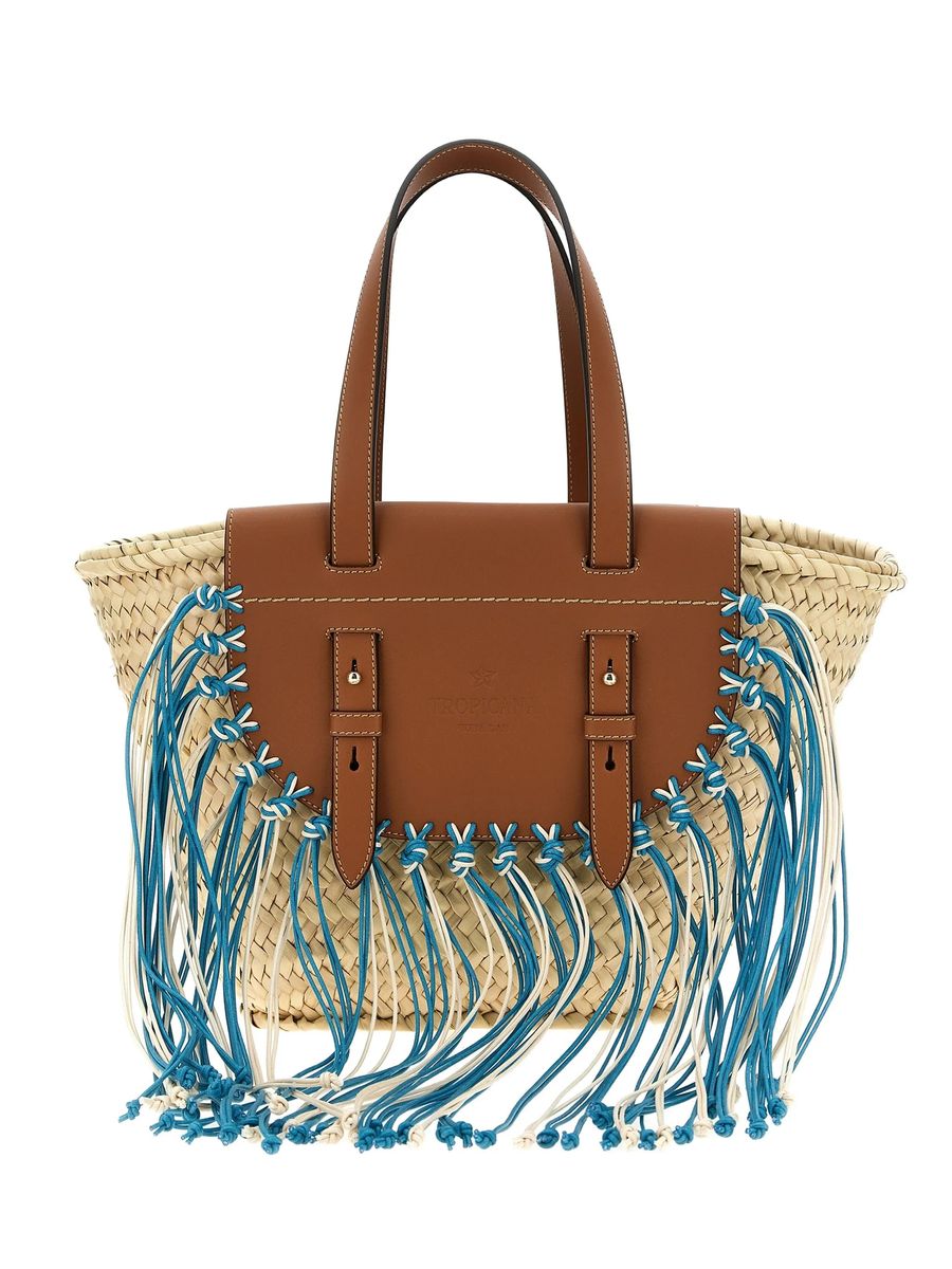 Cuba Lab 'Tropicana Kenia' Camel And Blue Tote Bag