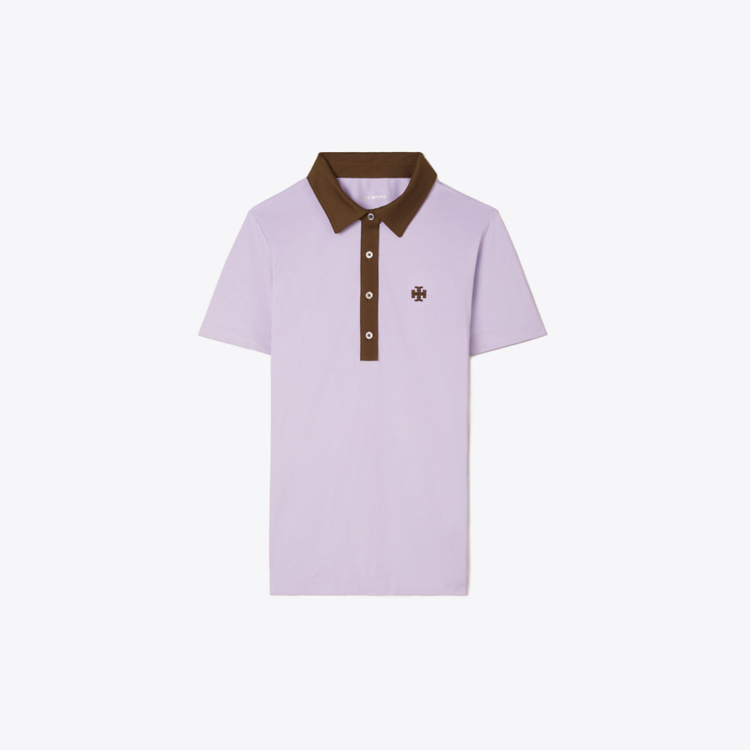 Tory Burch Performance Piqué Color-Block Polo