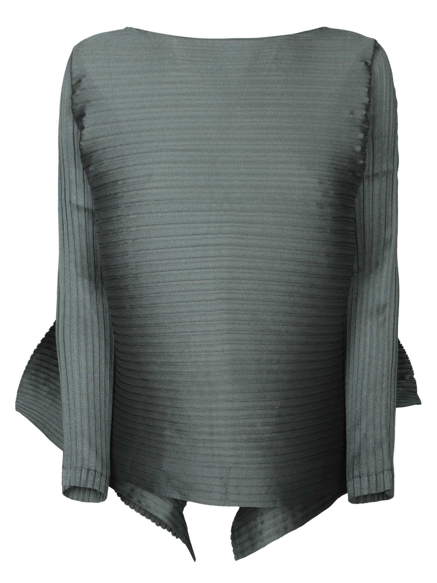 Issey Miyake Green Pleated Top