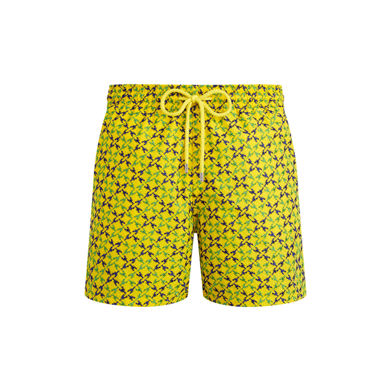 Vilebrequin Men Swim Shorts Embroidered Homard Pixel - Swimming Trunk - Mistral - Yellow - Size XXL
