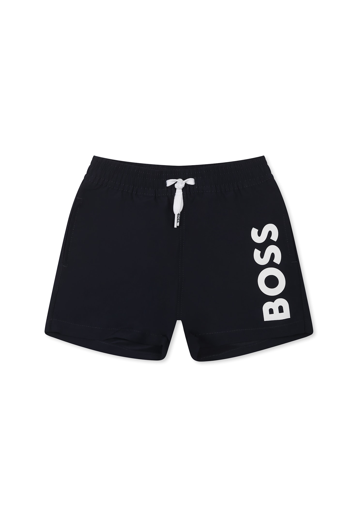 Hugo Boss Blue Swim Shorts For Baby Boy With Logo