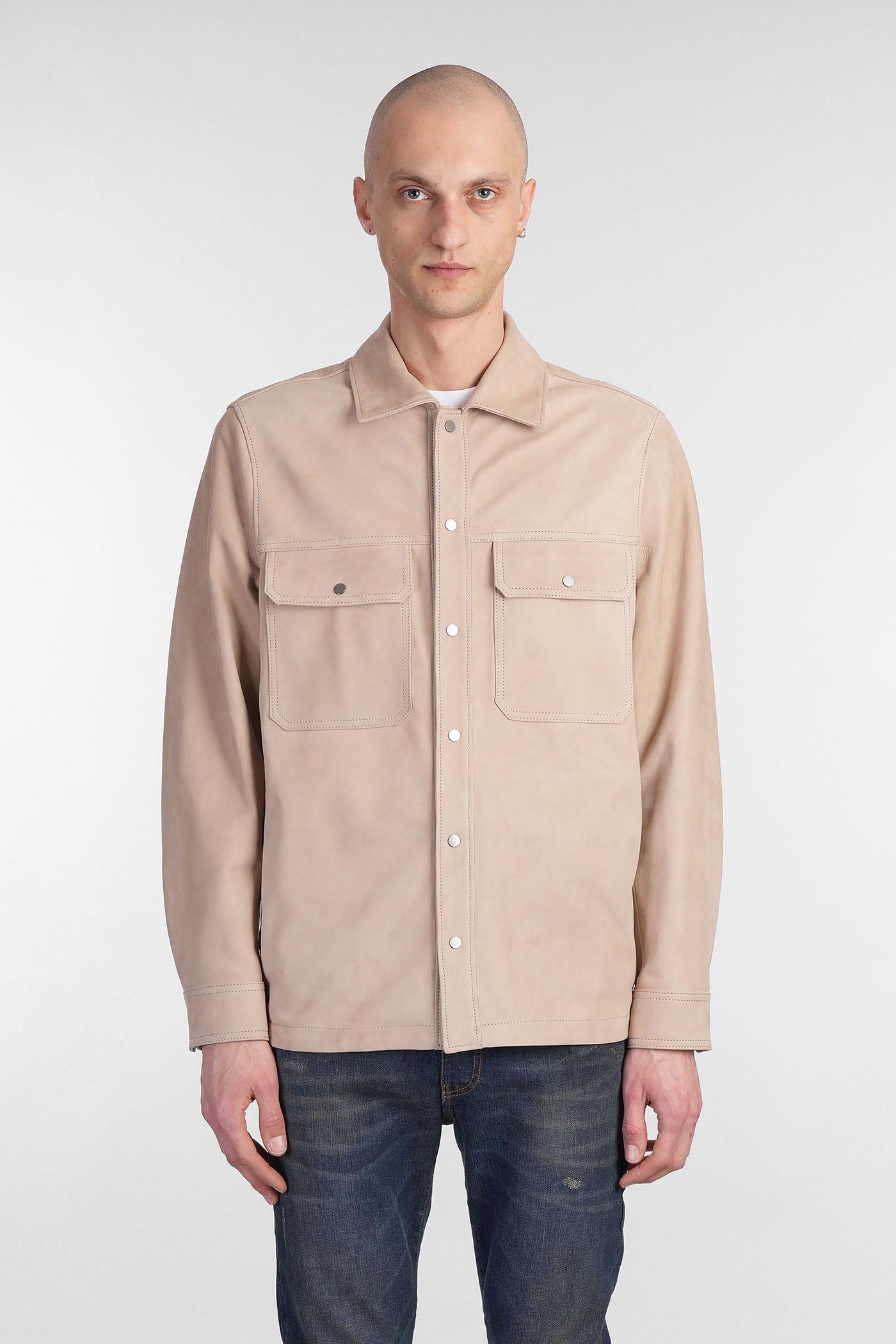 Salvatore Santoro Leather Jacket In Beige Leather