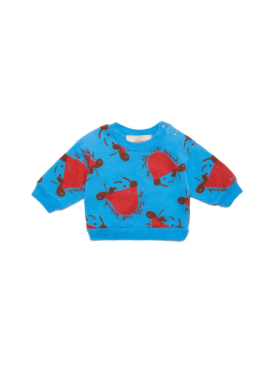 weekend house kids Turtle Hat Crewneck Sweatshirt