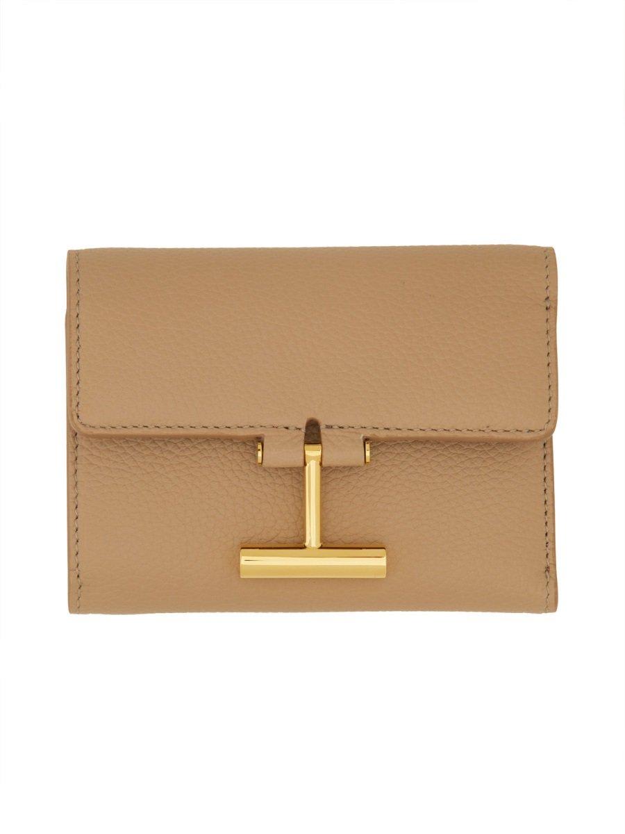 Tom Ford T Logo Plaque Tri-fold Wallet