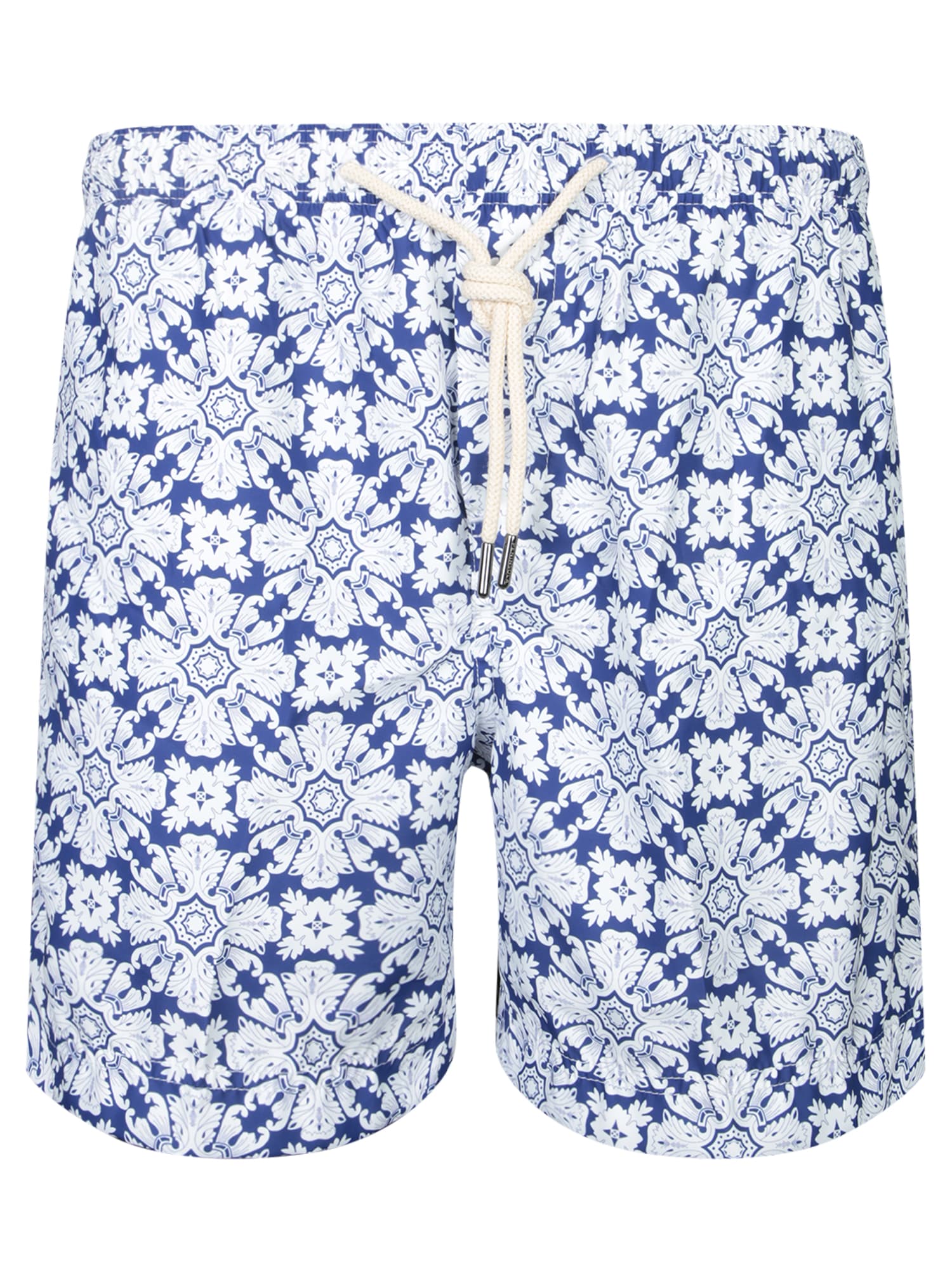 Peninsula Swimwear Floral Pattern Swim Shorts White/blue