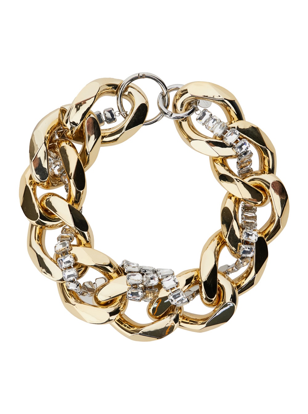 Gianluca Capannolo Gold-colored Chain Necklace With Decorative Jewels In Aluminum Woman
