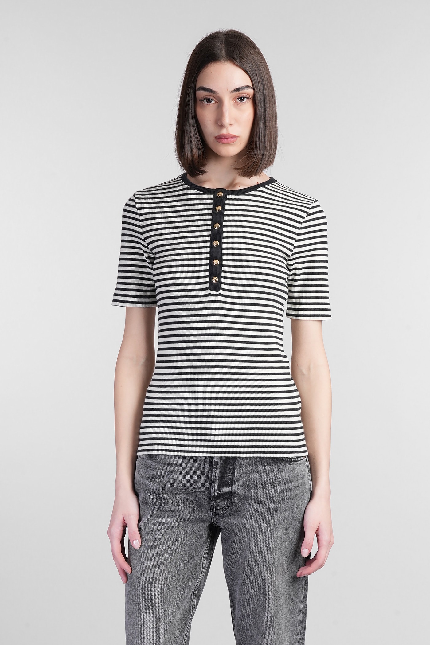 Anine Bing Alessia T-shirt In Black Cotton