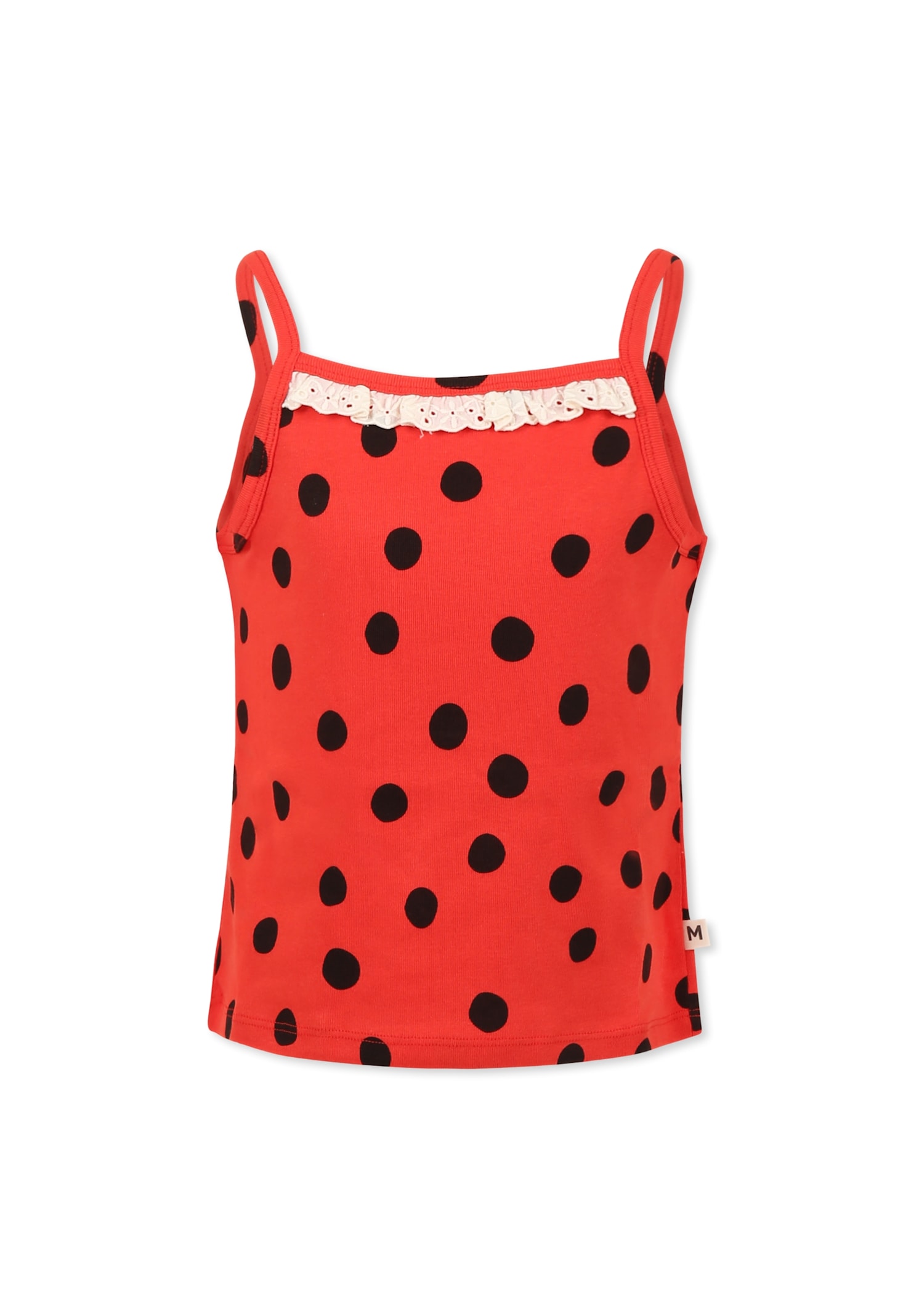 Mini Rodini Red Tank Topfor Girl With Polka Dots