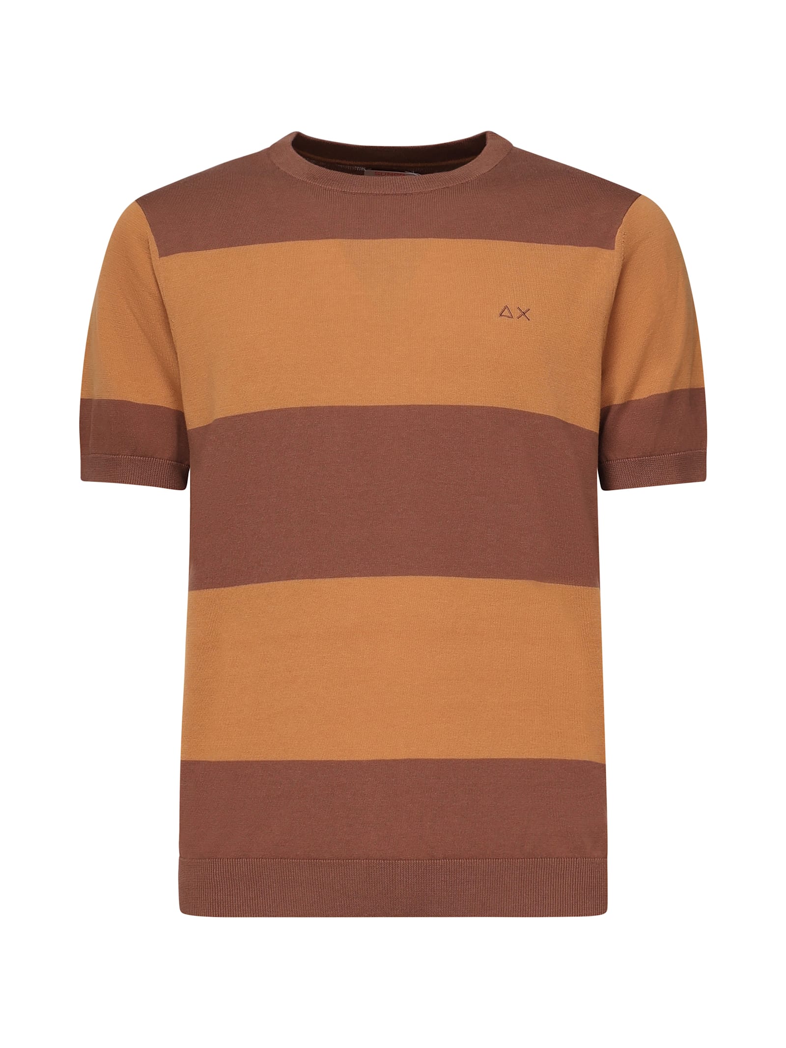 Sun 68 Striped T-shirt With Logo