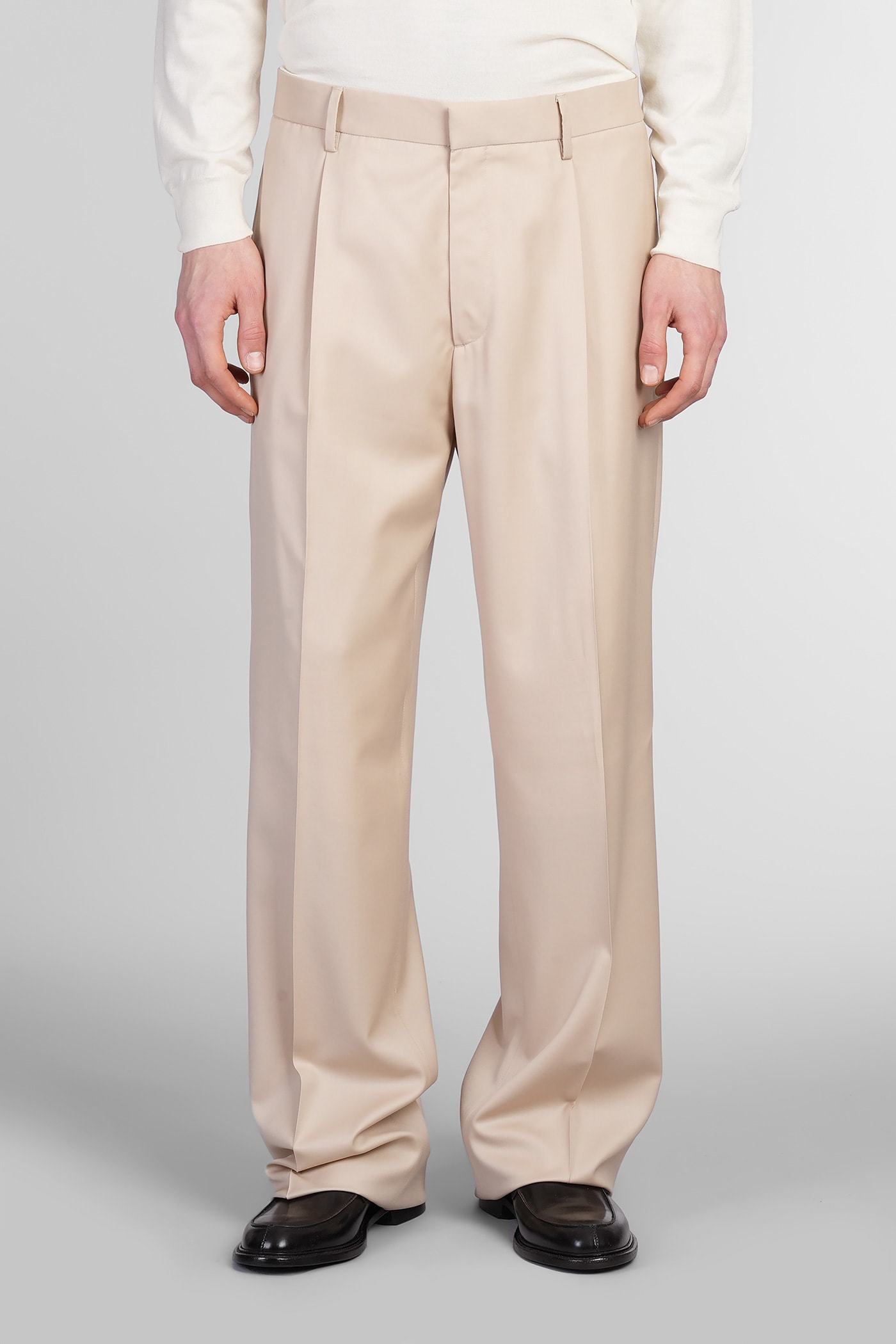 Lardini Pants In Beige Wool