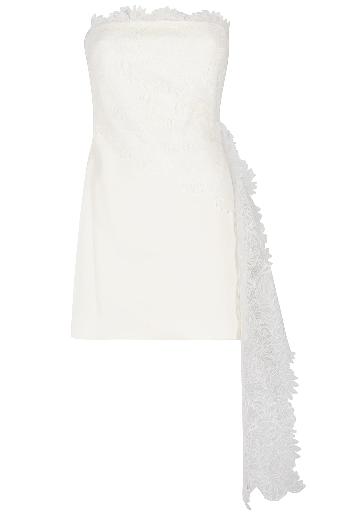 David Koma Asymmetric Lace Top Mini Dress