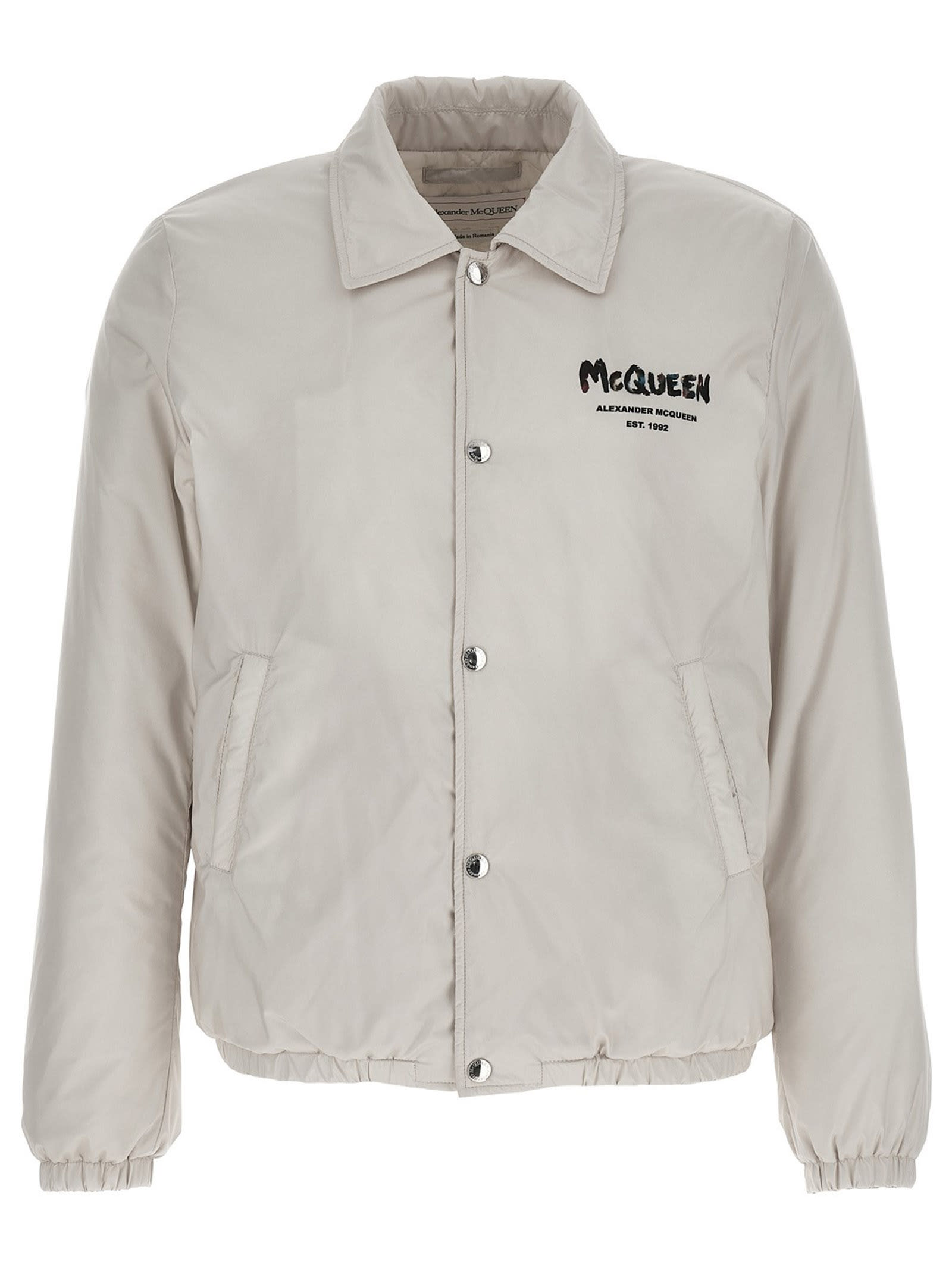 Alexander McQueen Logo Print Down Jacket