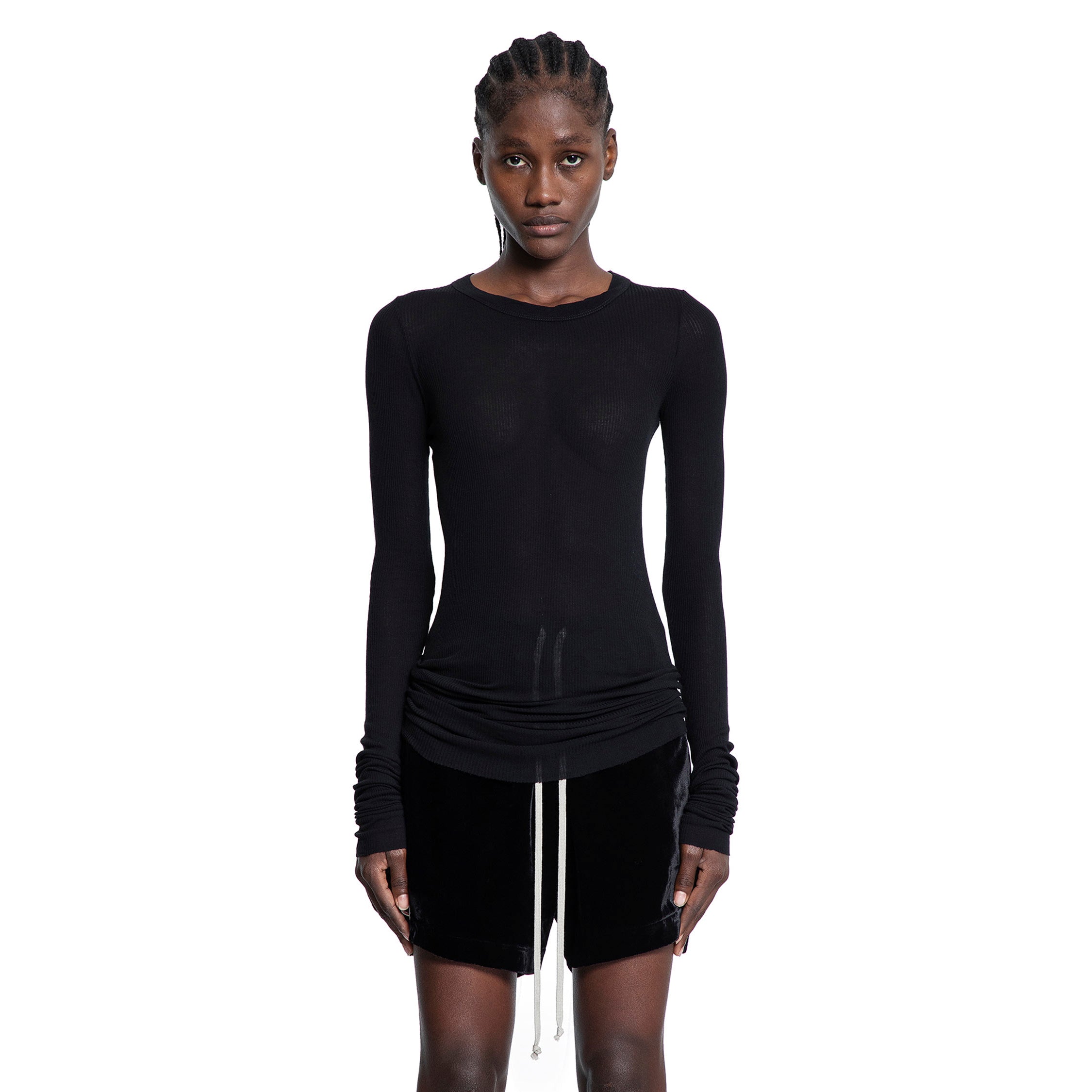 Rib LS T in Viscose Silk Rib Jersey