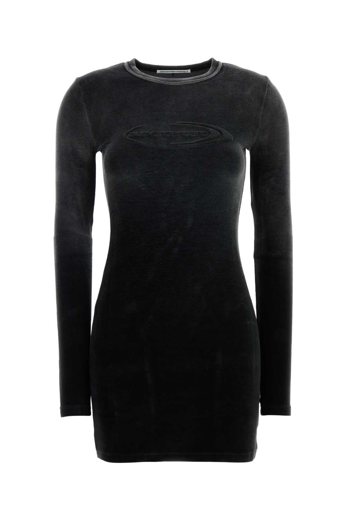 T by Alexander Wang Black Stretch Terry Fabric Mini Dress