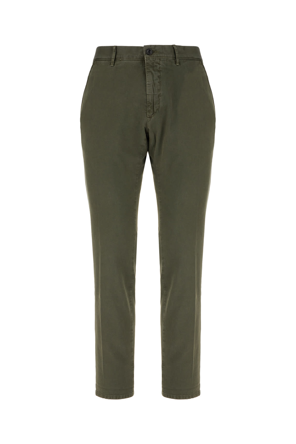 Incotex Dark Green Stretch Cotton Pants