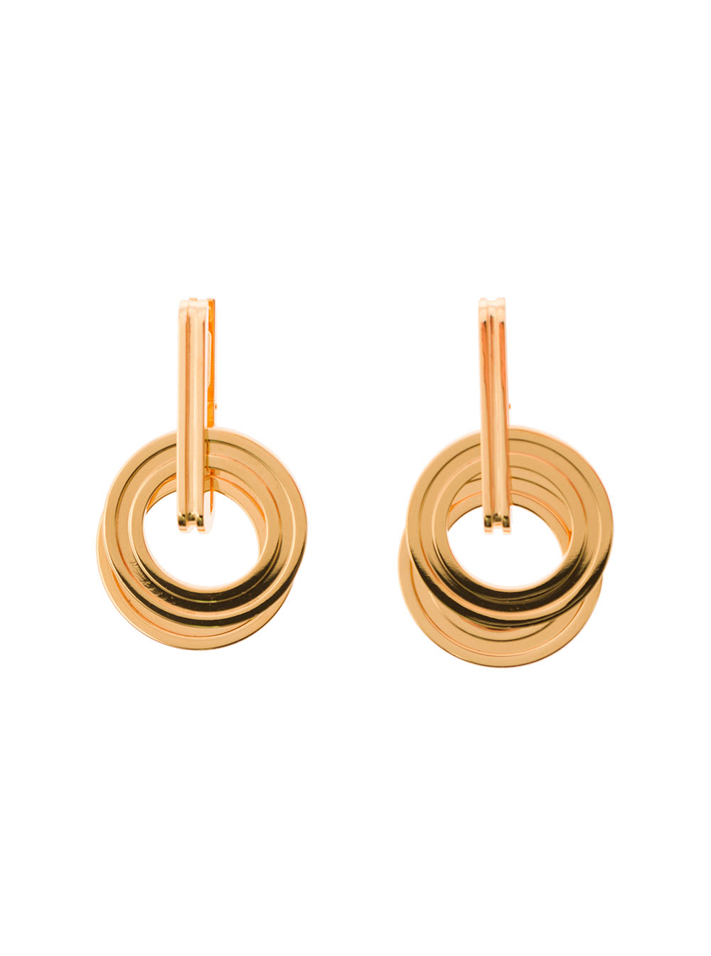 Sophia Gold Plated Brass Earrings Leda Madera Woman