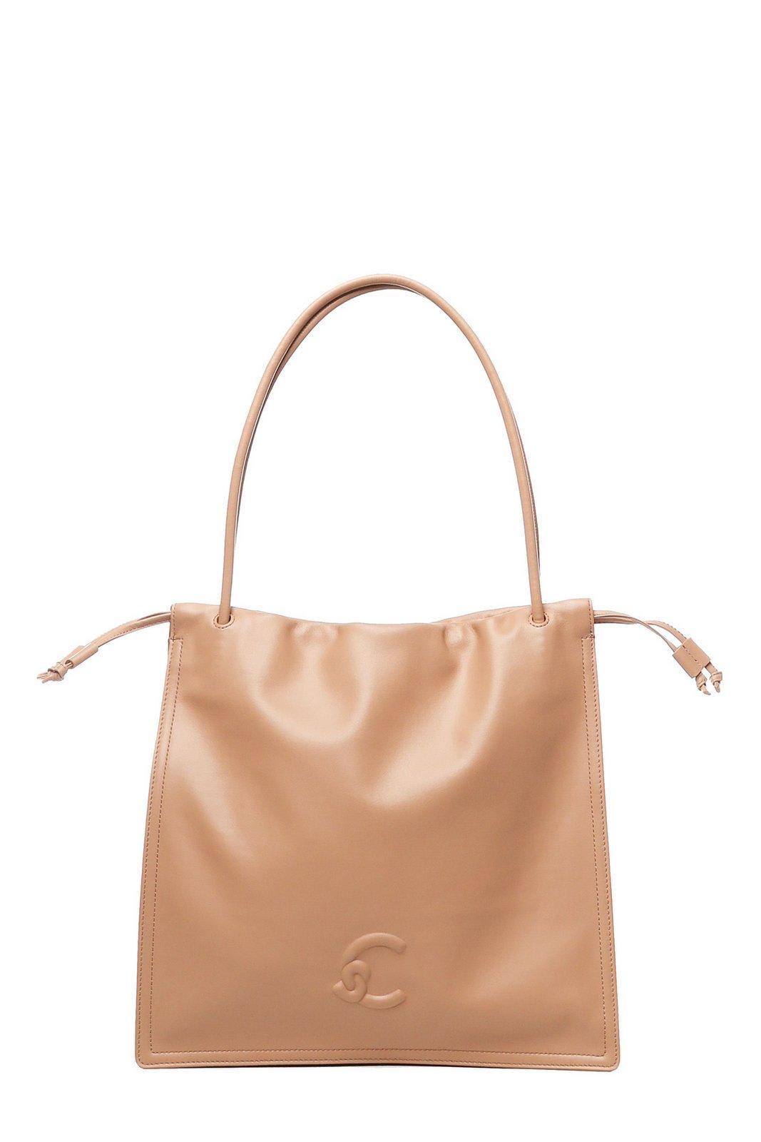 Coccinelle Logo Embossed Drawstring Tote Bag