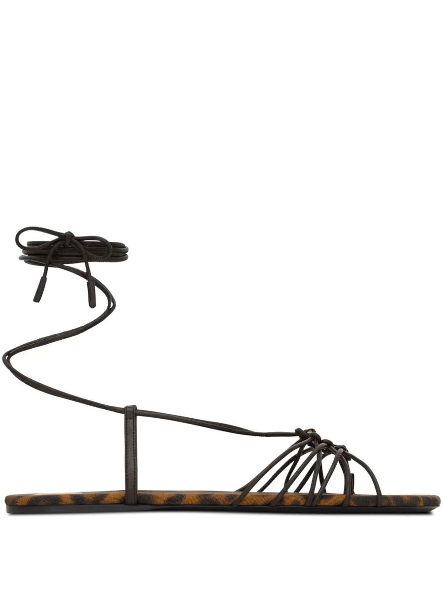 Saint Laurent Ankle Strap Babylone Flat Sandals Shoes