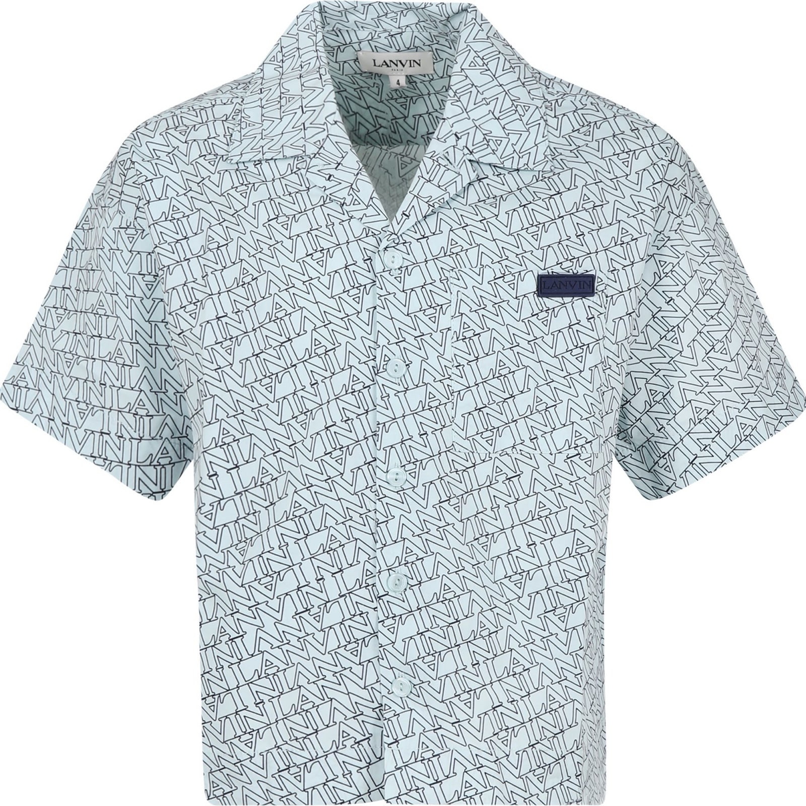 Lanvin Sky Blue Shirt For Boy With Logo