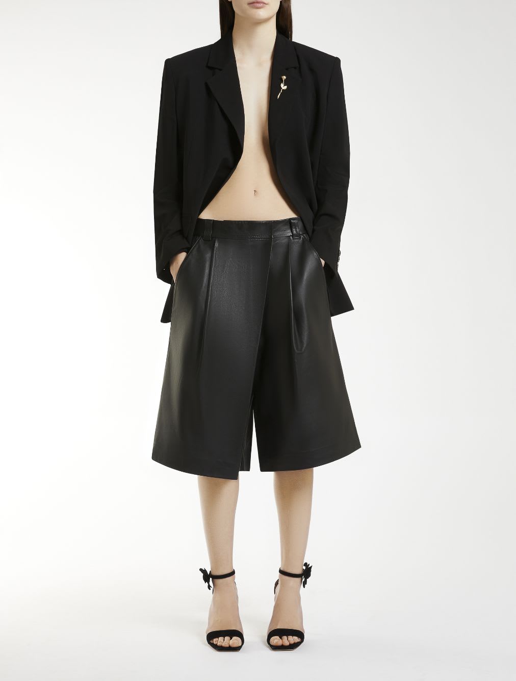 Marella Leather Maxi Bermuda Shorts