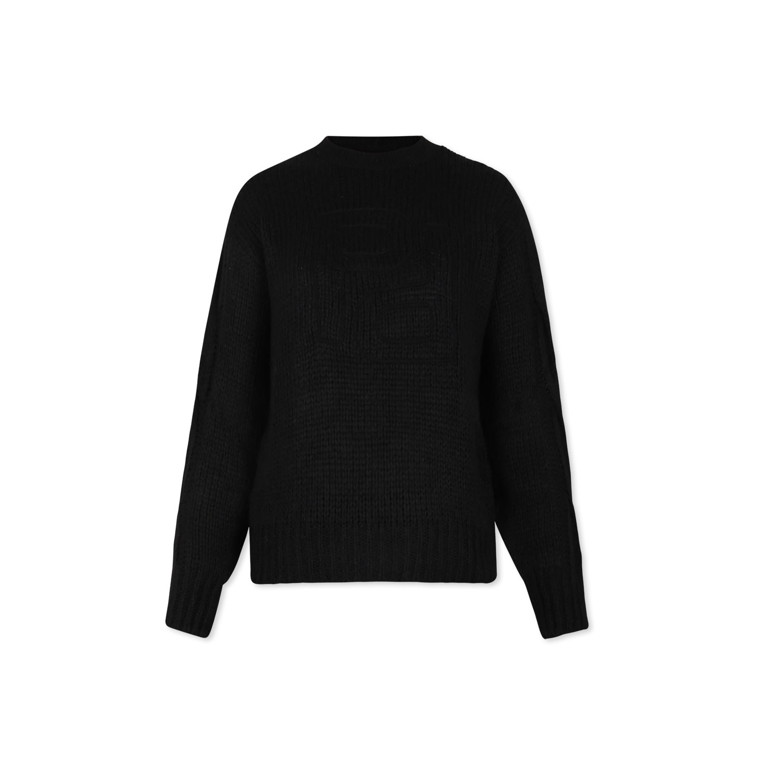 Pinko Black Sweater For Girl With Logo