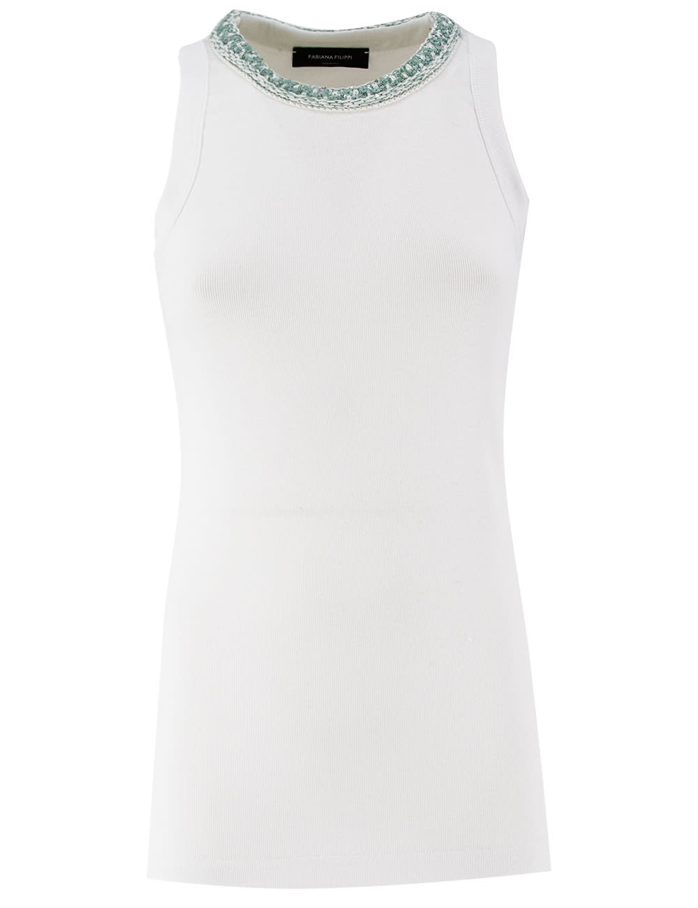 Fabiana Filippi Embroidered Neckline Knit Top