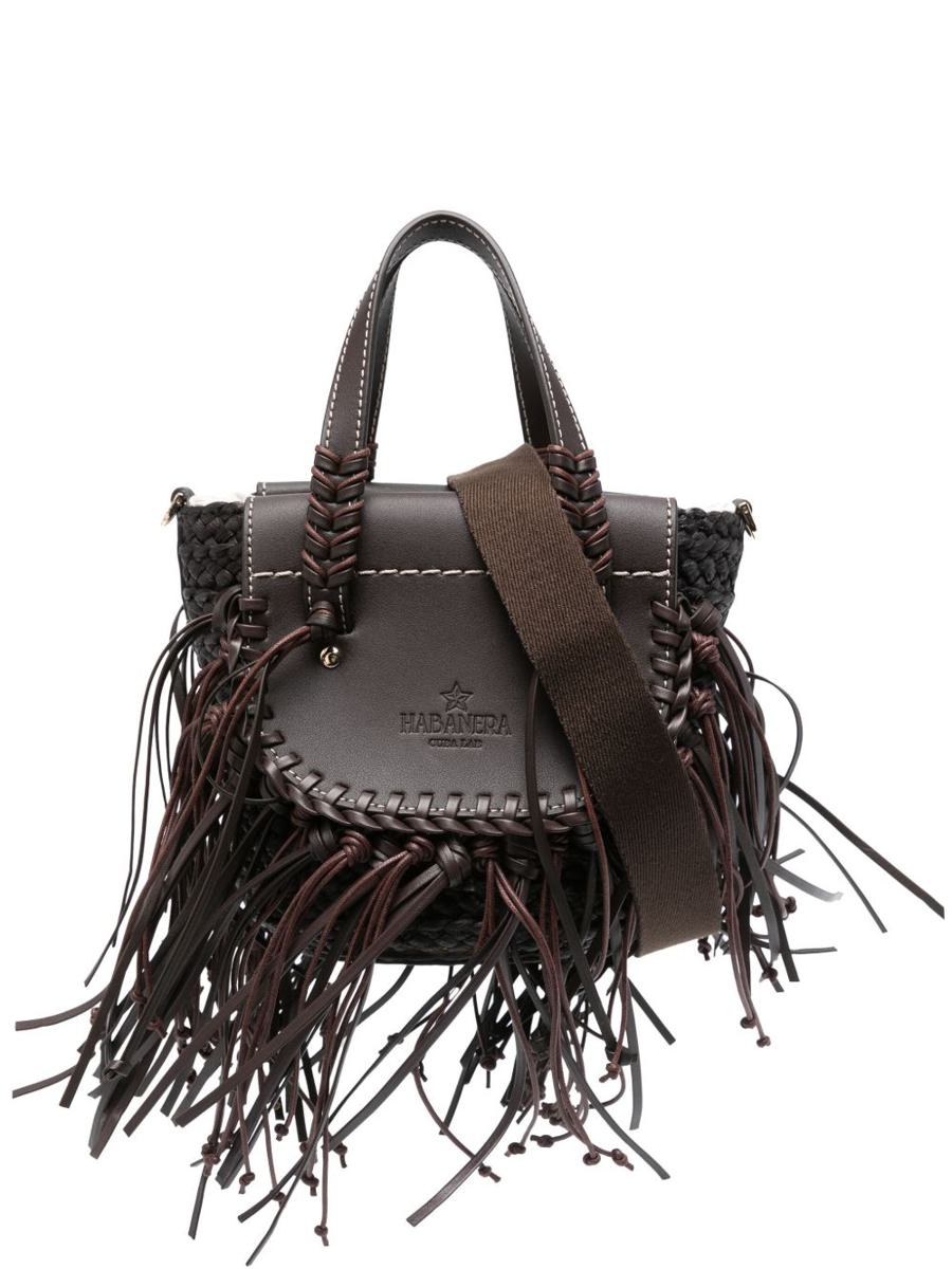 Cuba Lab 'Habanera Fringes Ebony' Coffee Brown Tote Bag
