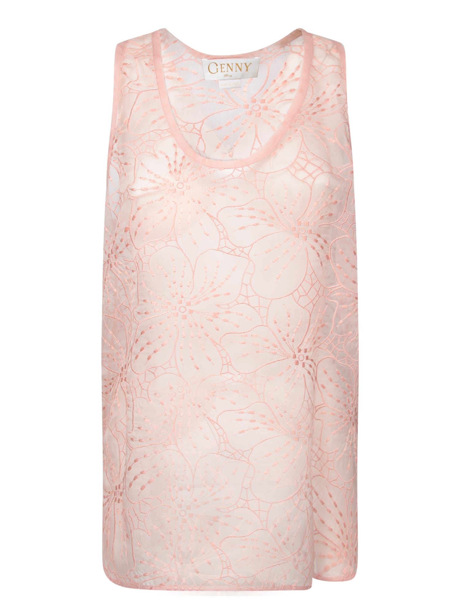 Genny Pink Organza Flower Top