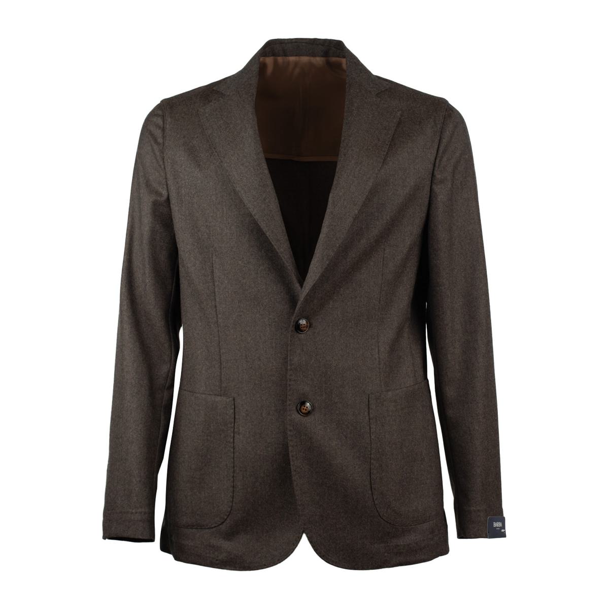 Barba Taupe Jacket In Virgin Wool