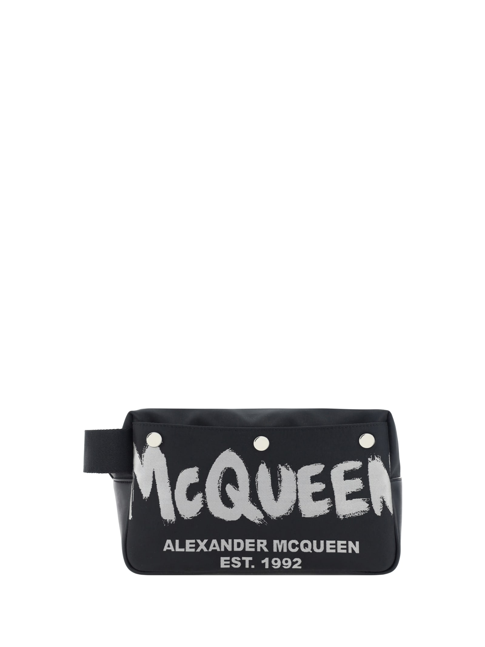 Alexander McQueen Black Fabric Mcqueen Graffiti Beauty Case