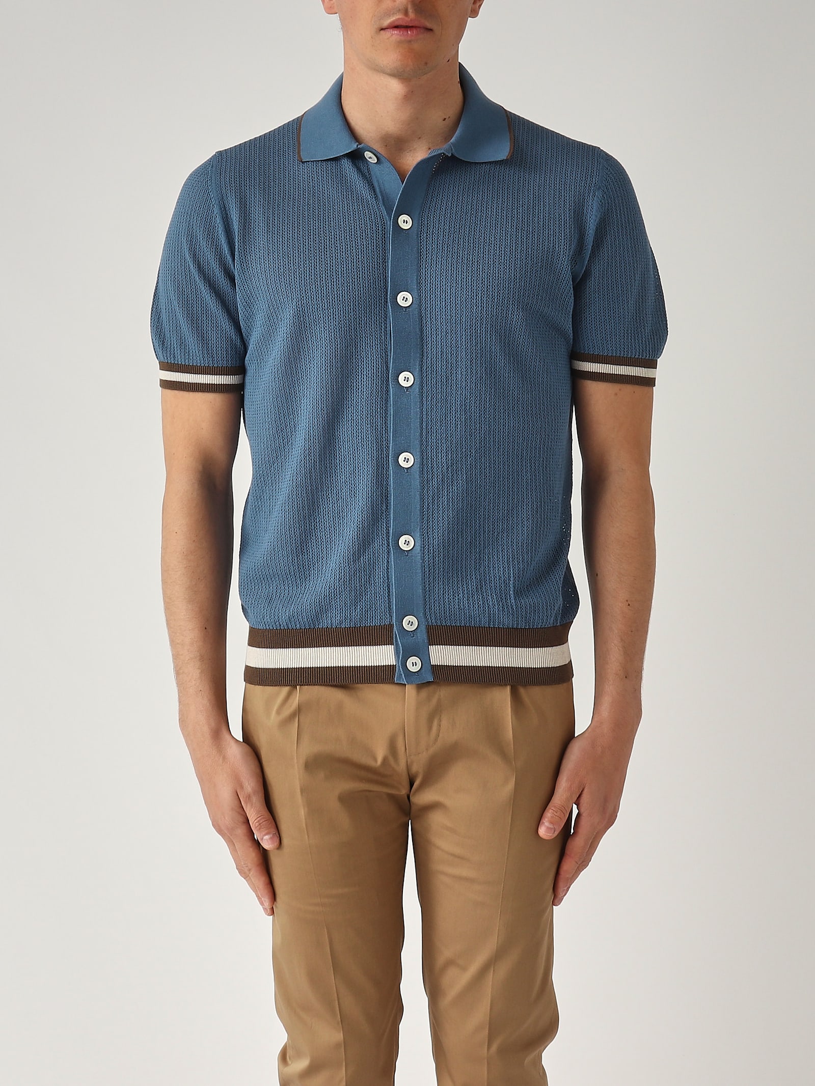 Gran Sasso Camicia M/c In Filo Shirt