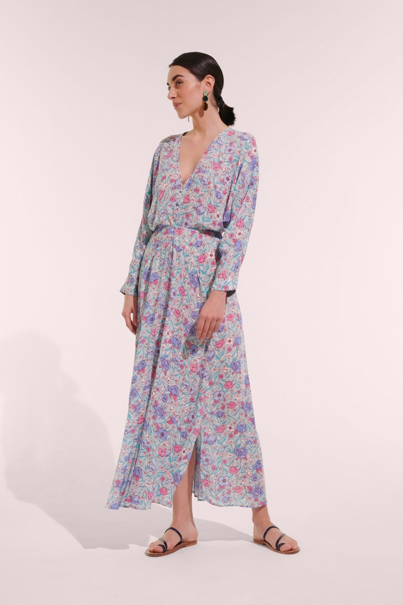 Long Dress Ilona - Aqua Petunia