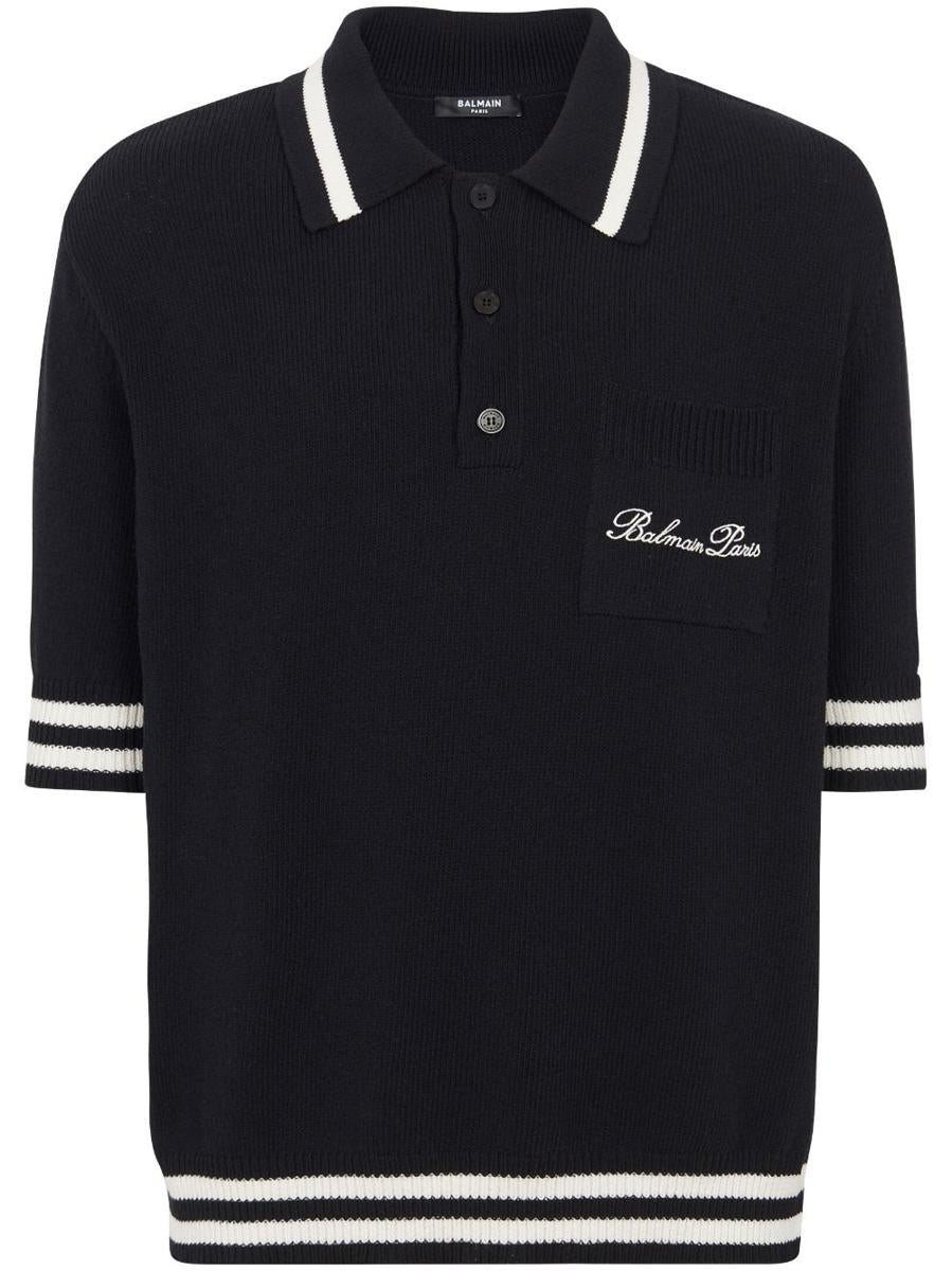 Balmain Cotton Polo With Logo On The Chest