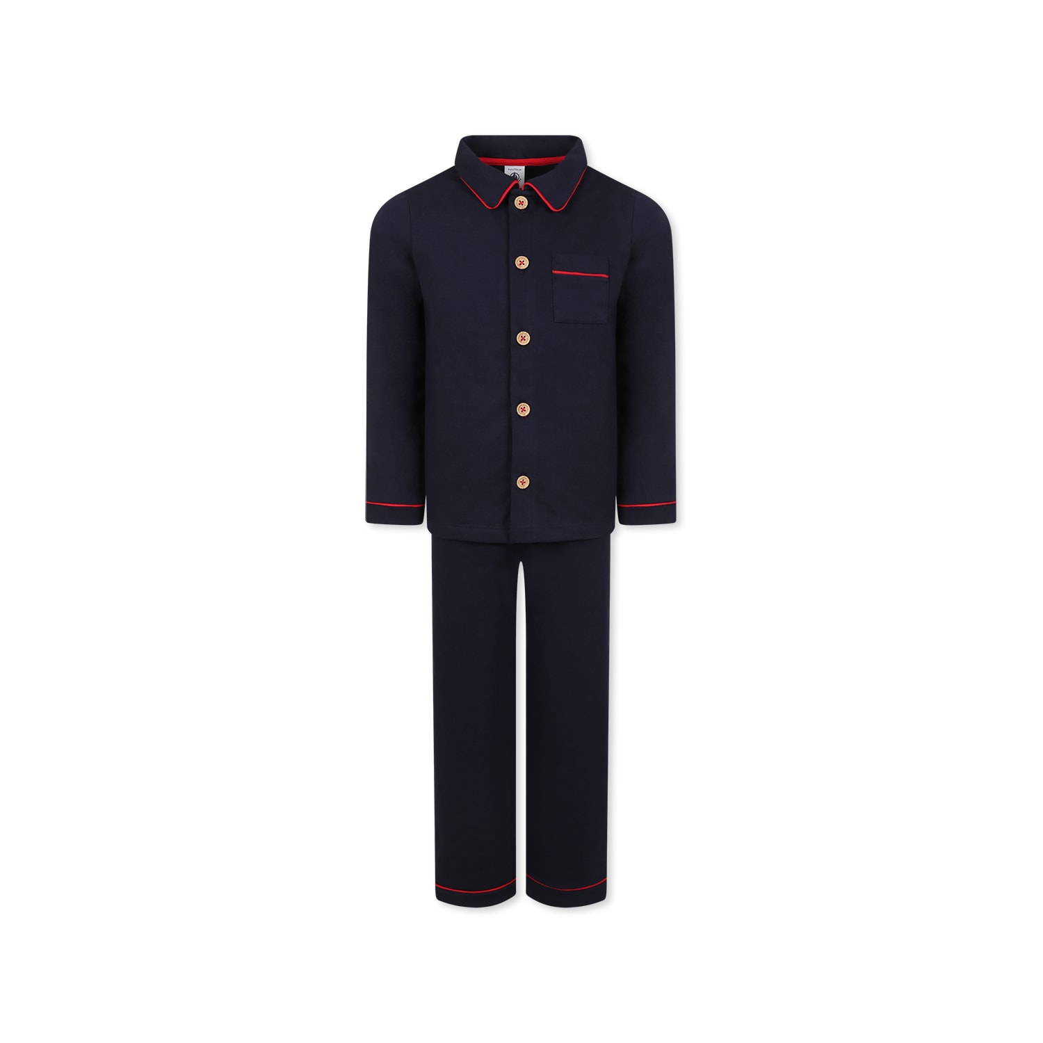 Petit Bateau Blue Pajamas For Boy With Logo