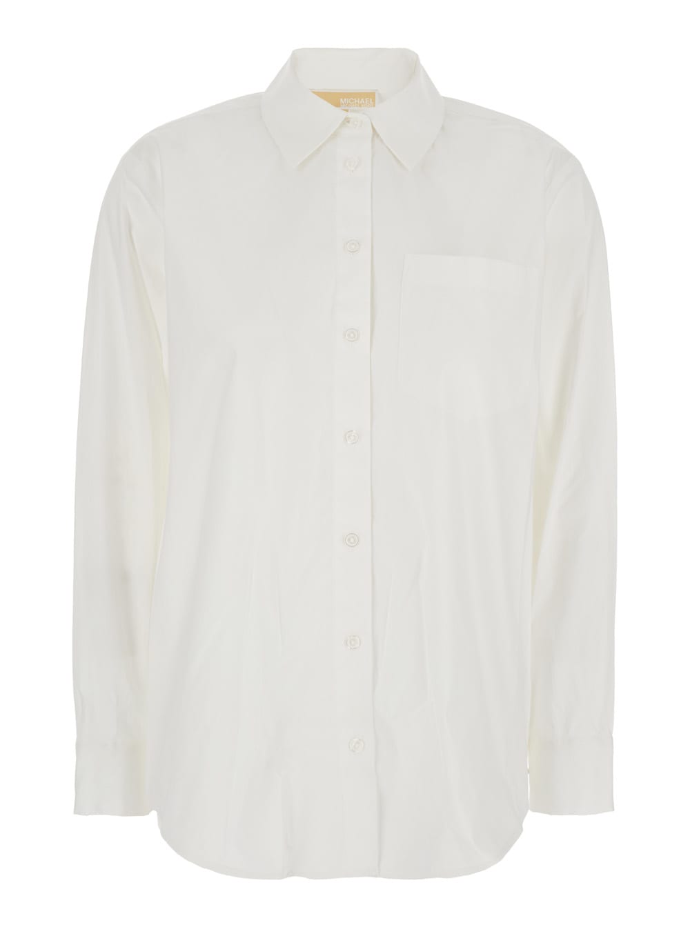 MICHAEL Michael Kors White Shirt With Button Down Collar And Logo Plaque On The Rear In Cotton Stretch Woman
