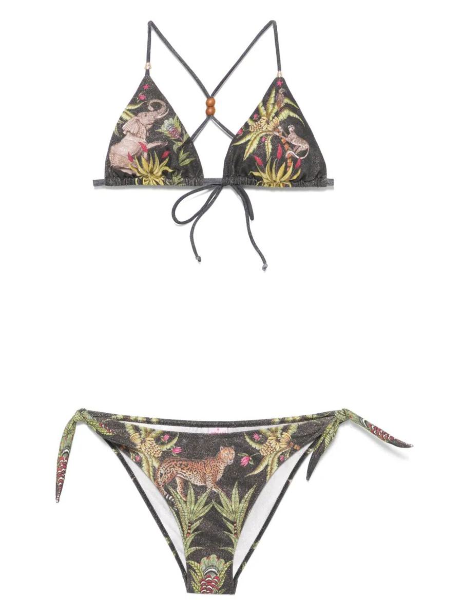 Pin Up Stars Safari Print Triangle Bikini Clothing