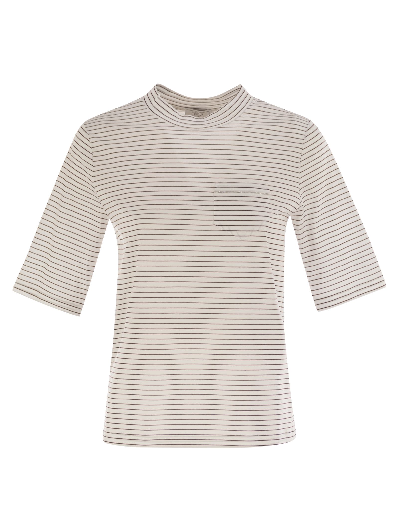 Peserico Striped Cotton Jersey T-shirt