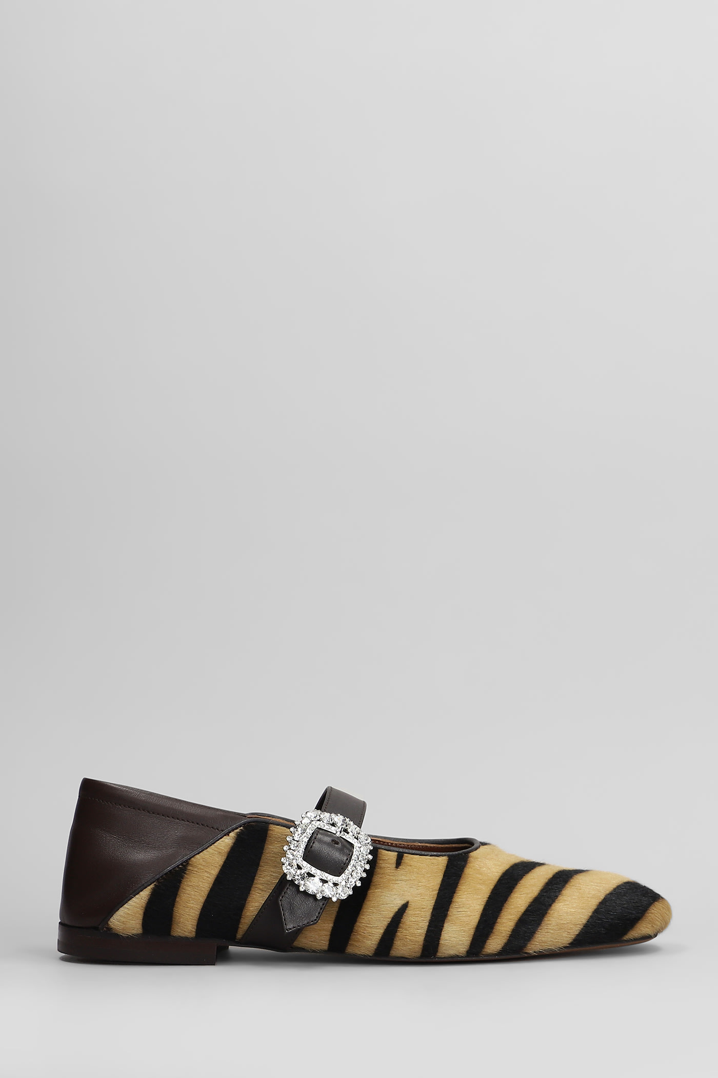 Wales Bonner Ballerina Buckle Ballet Flats In Animalier Pony Skin
