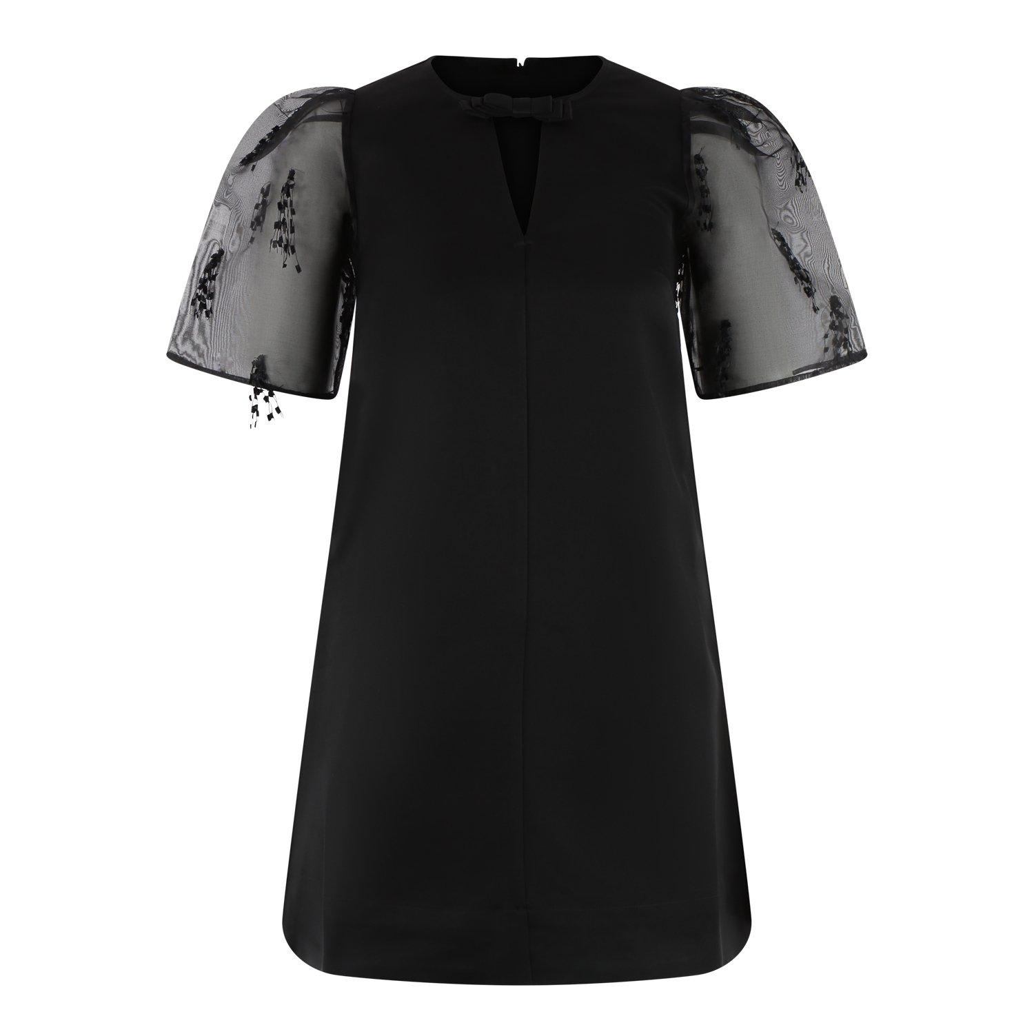 Ganni Fringed Organza Mini Dress